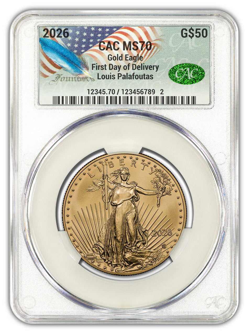 2026 1 oz American Gold Eagle FDD CAC MS70 Founders Label