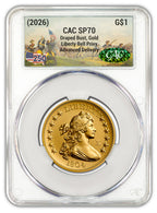 2026 1804 Draped Bust Dollar Gold Coin AD CAC SP70 Battlefield