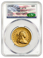2026 1804 Draped Bust Dollar Gold Coin FDD CAC SP70 Flag