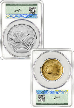 2026 1907 Saint-Gaudens High Relief $20 Gold Coin & Silver Medal Set FDD CAC SP70/MS70 Founders