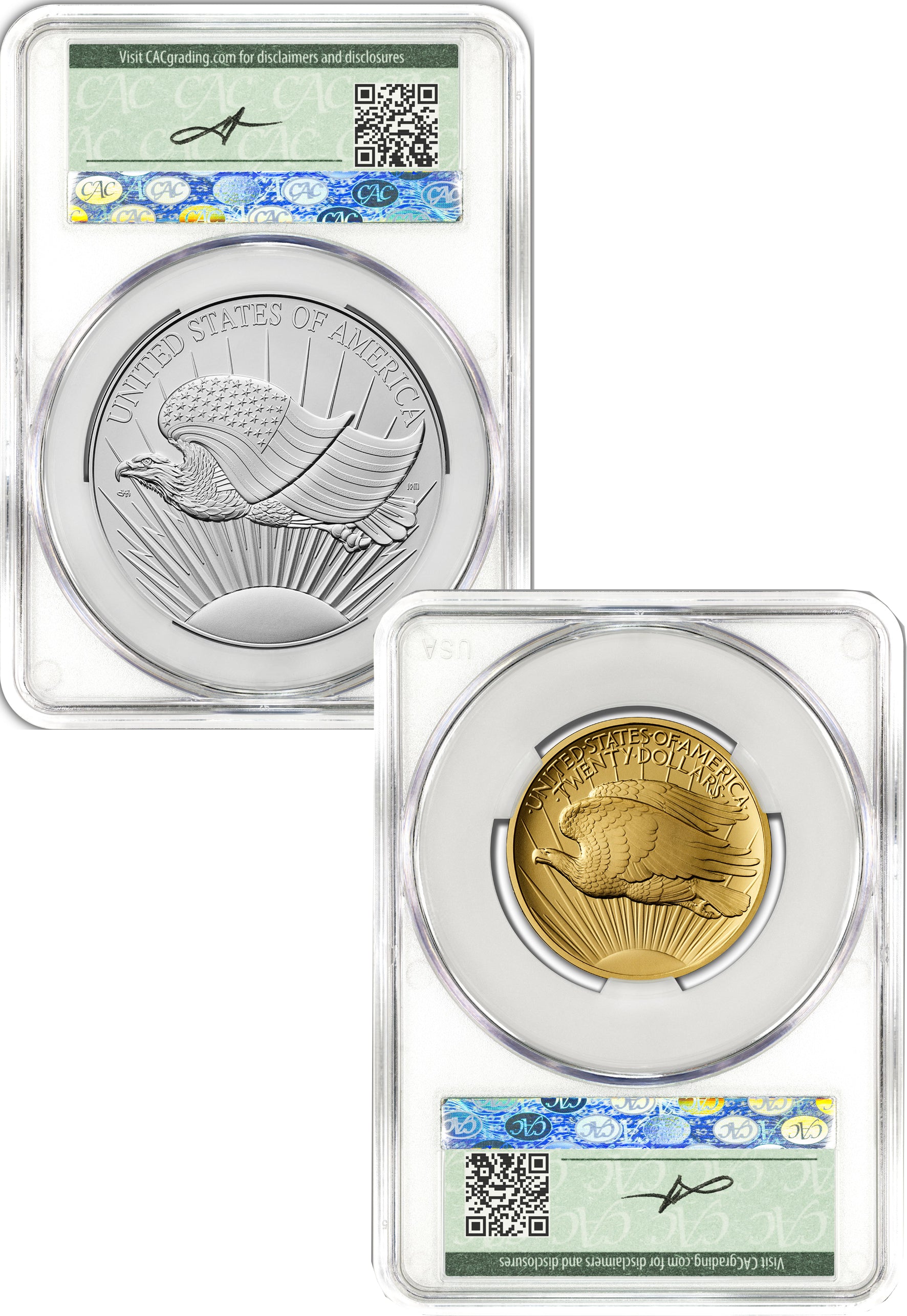 2026 1907 Saint-Gaudens High Relief $20 Gold Coin & Silver Medal Set AD CAC SP70/MS70 Founders