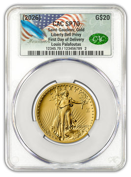 2026 1907 Saint-Gaudens High Relief $20 Gold Coin FDD CAC SP70 Founders