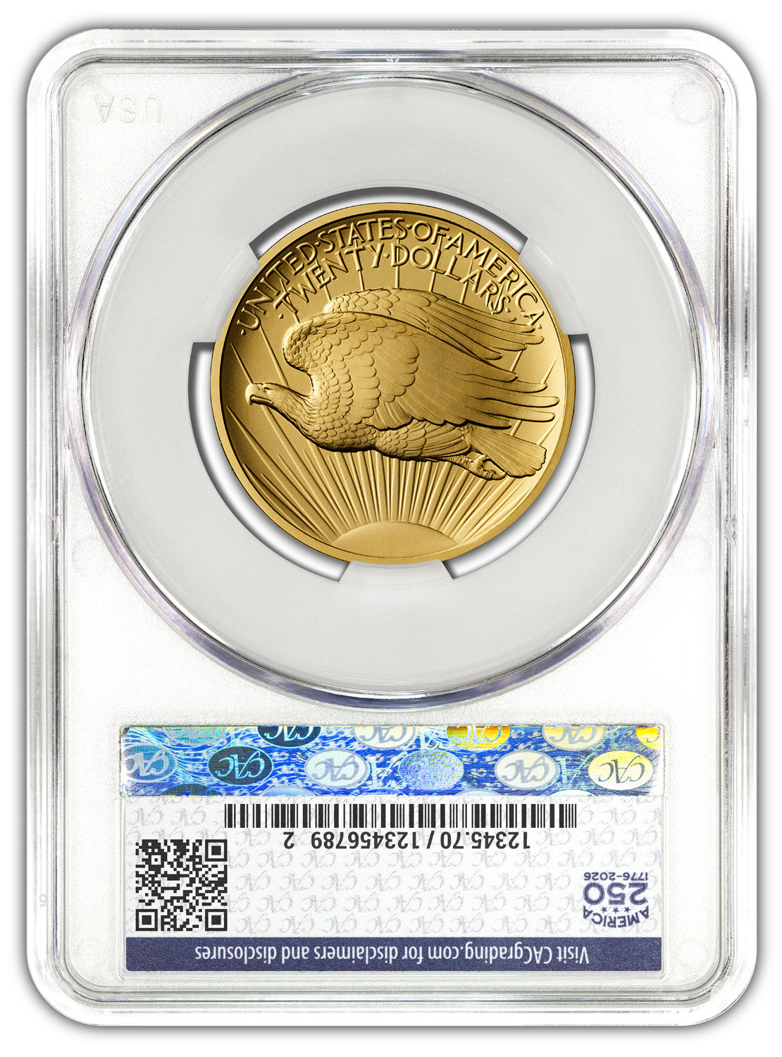 2026 1907 Saint-Gaudens High Relief $20 Gold Coin AD CAC SP70 Flag