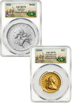 2026 Best of the Mint 1804 Draped Bust Gold Coin & Silver Medal Set FDD CAC SP70/MS70 Battlefield