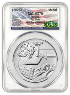 2026 (P) Mercury Silver Medal FDD CAC MS70 250 Flag Label