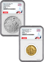 2026 Best of Mint 1916 Standing Gold Liberty Quarter & Silver Medal Set AR NGC SP70 Congress