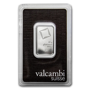 20 Gram Platinum Bar Valcambi W/Assay
