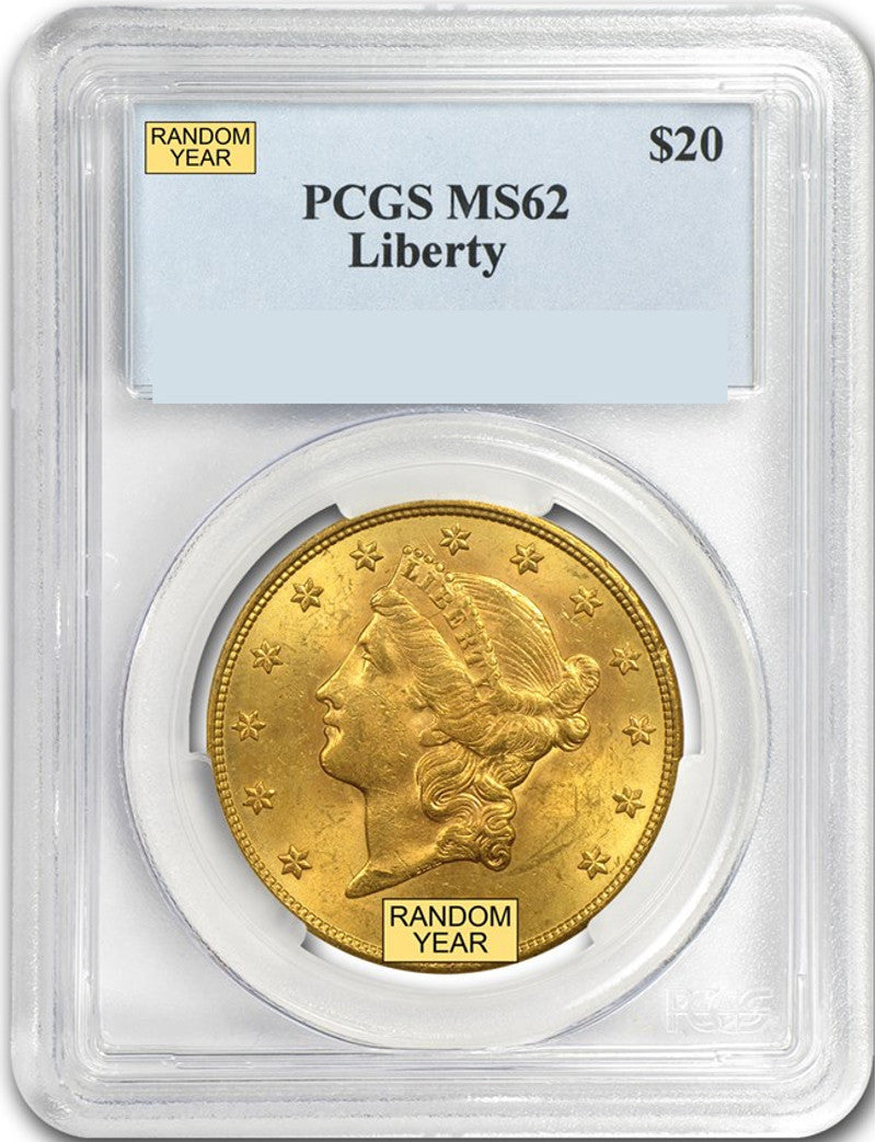 Random Date 1850-1907 Liberty $20 Gold Double Eagle PCGS MS62