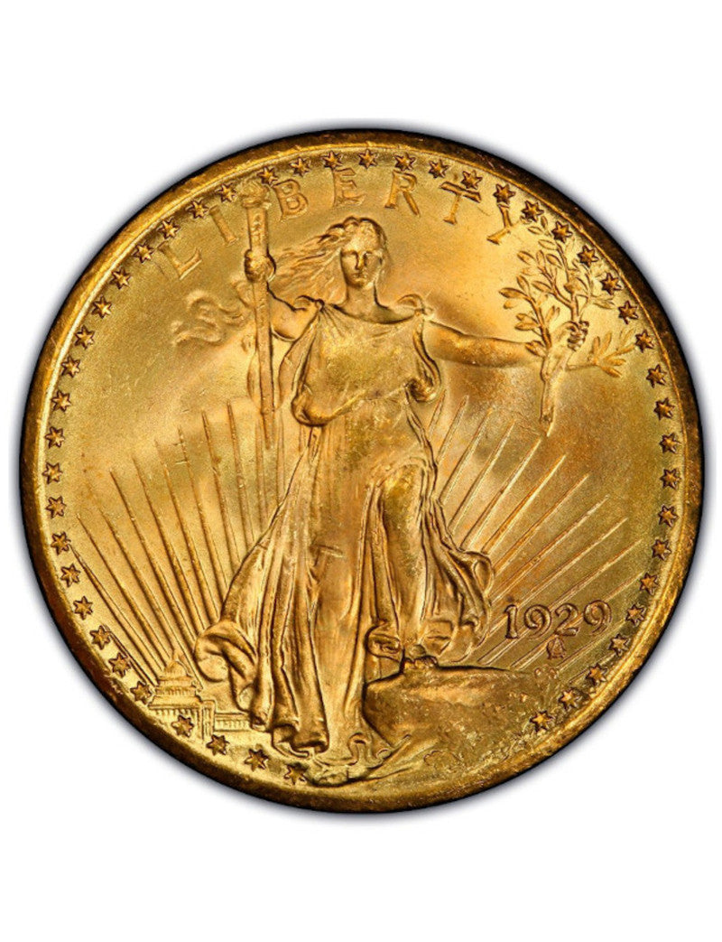 Random Date 1908-1932 Saint-Gaudens (With Motto) $20 Gold Double Eagle AU