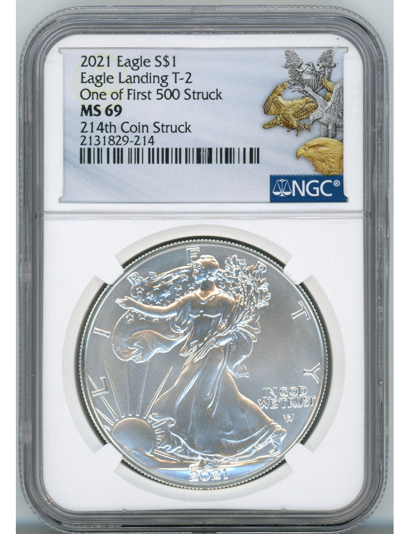 2021 American Silver Eagle Type 2 At Dusk & Dawn 35th Anniversary 214th NGC MS69