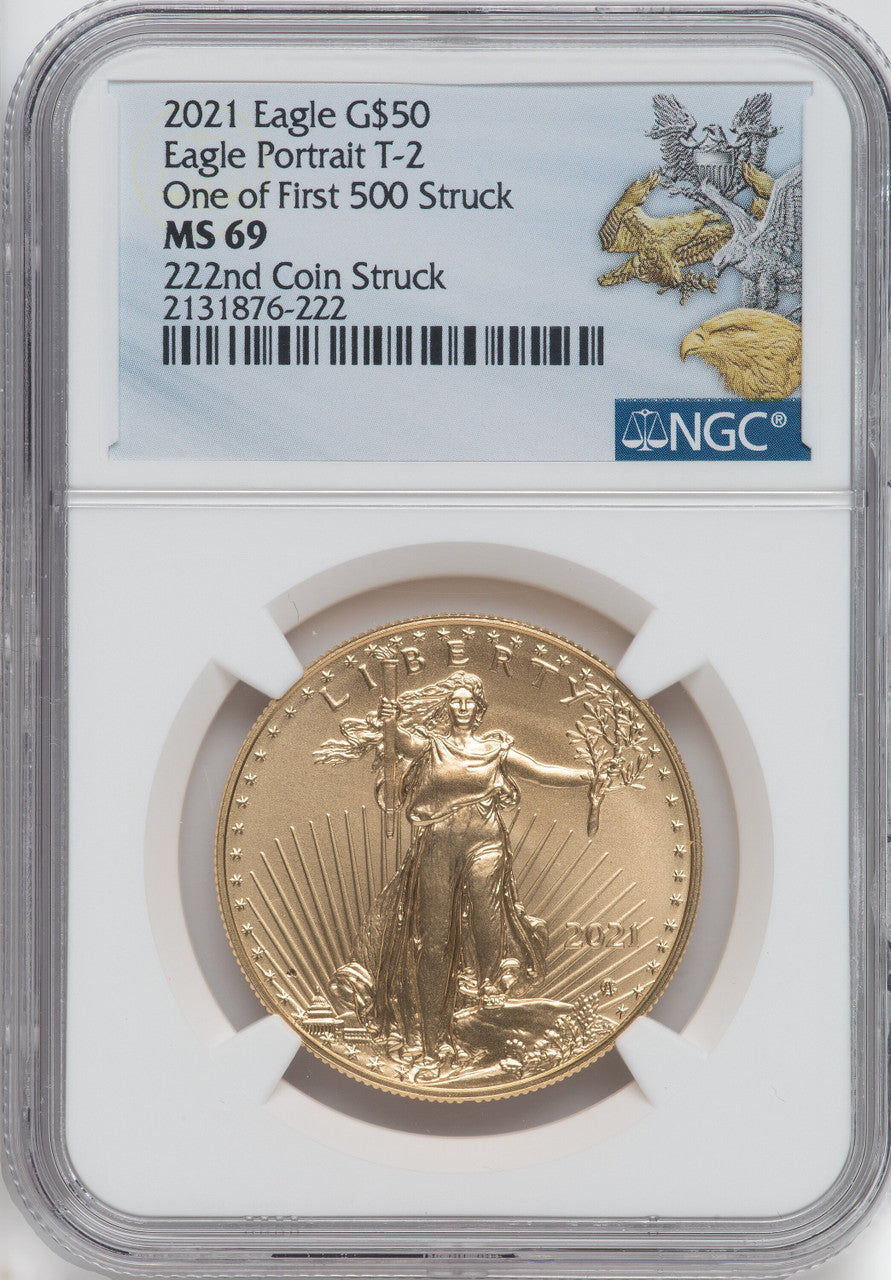 2021 2 Coin Set T2 Gold Silver Eagles 222nd Dusk & Dawn 35th Anniversary NGC MS69