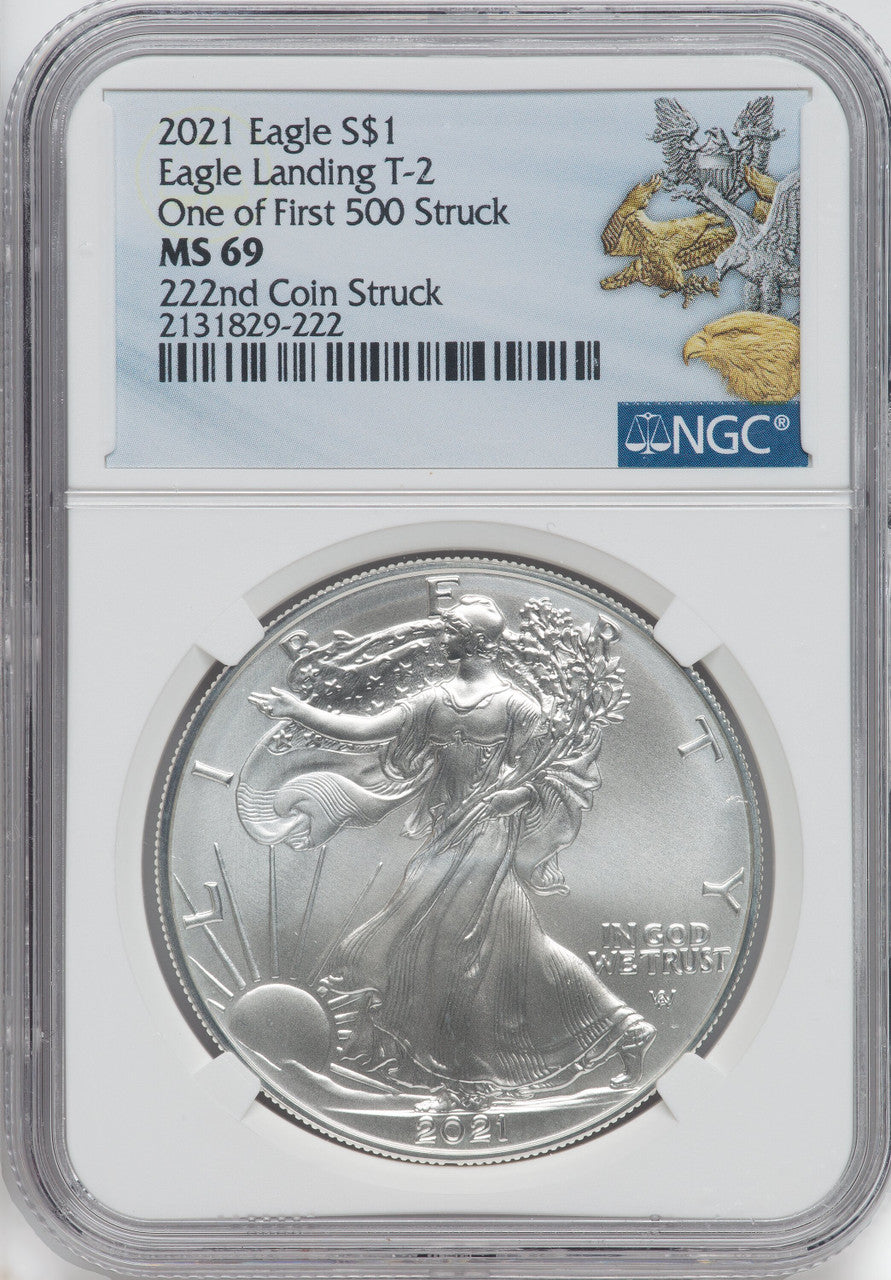 2021 2 Coin Set T2 Gold Silver Eagles 222nd Dusk & Dawn 35th Anniversary NGC MS69