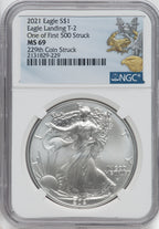 2021 2 Coin Set T2 Gold Silver Eagles 229th Dusk & Dawn 35th Anniversary NGC MS69