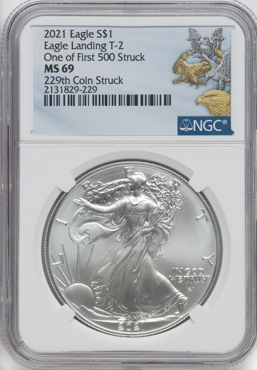 2021 2 Coin Set T2 Gold Silver Eagles 229th Dusk & Dawn 35th Anniversary NGC MS69