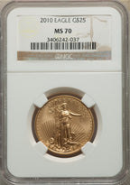 2010 $25 Half-Ounce Gold Eagle NGC MS70