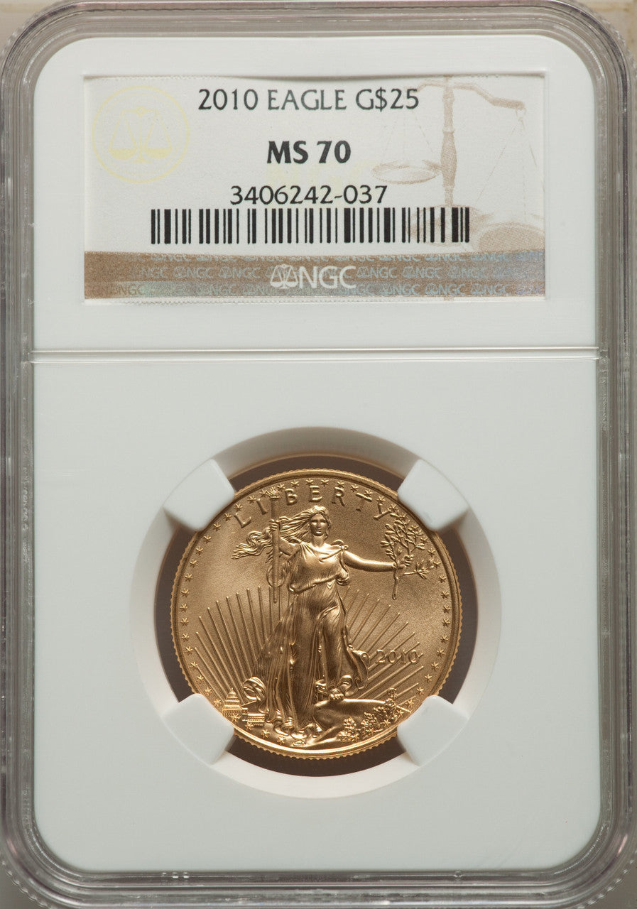 2010 $25 Half-Ounce Gold Eagle NGC MS70