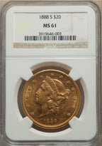 1888-S $20 Liberty Double Eagle NGC MS61