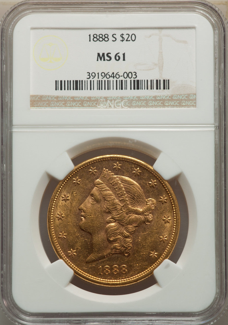 1888-S $20 Liberty Double Eagle NGC MS61