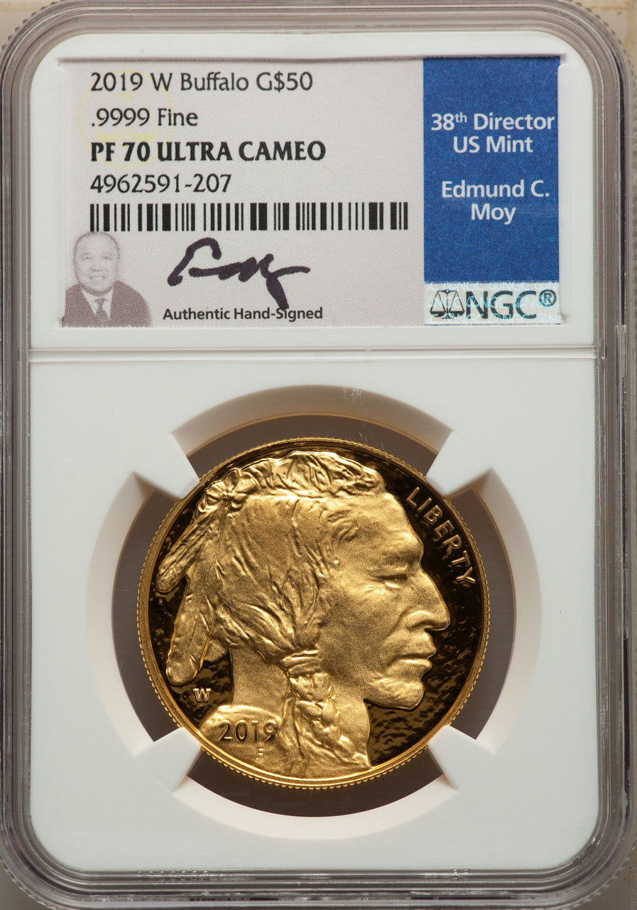 2019-W $50 One-Ounce American Buffalo .9999 Fine Gold NGC PF70