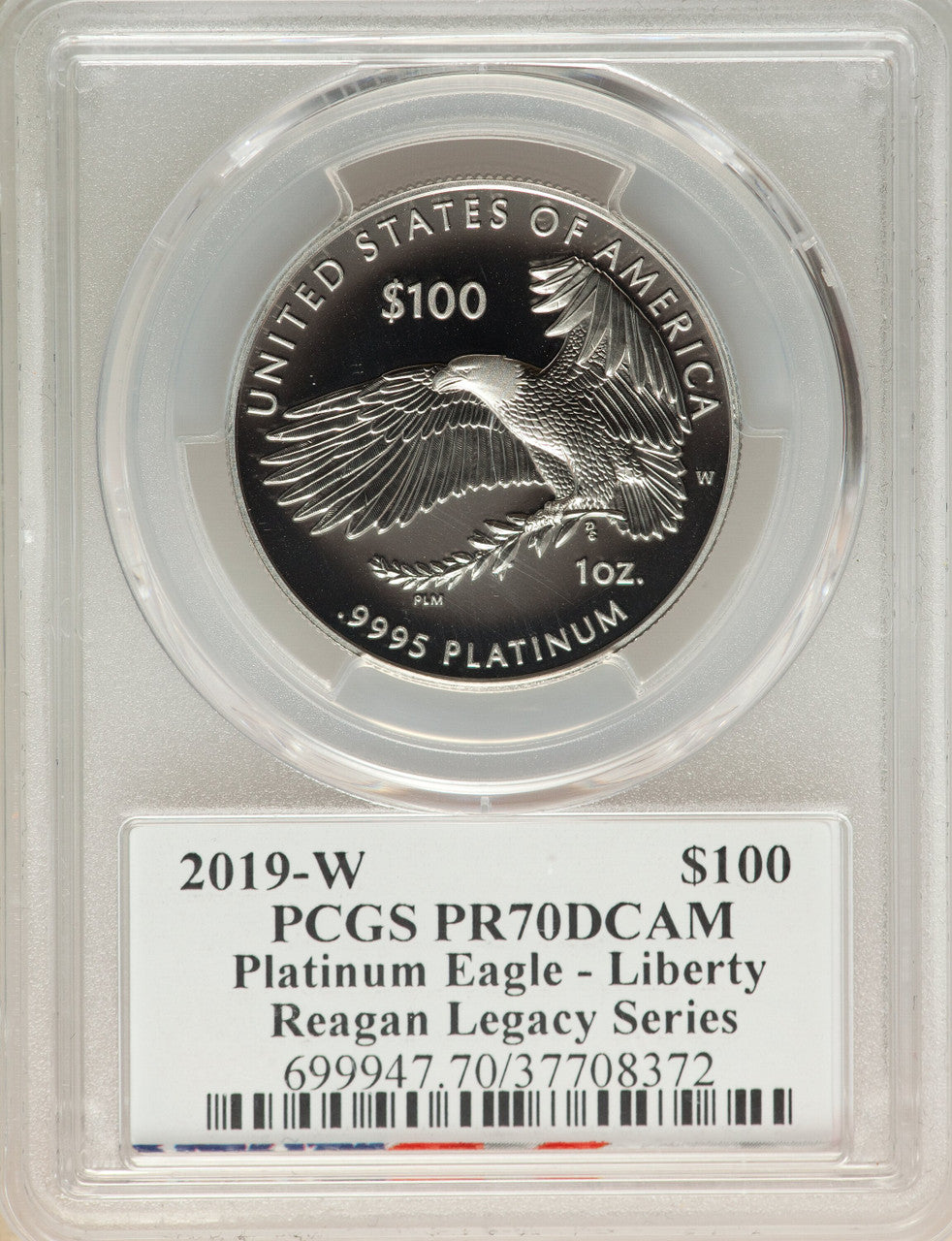 2019-W $100 One-Ounce Platinum Eagle Liberty Michael Reagan PCGS PR70