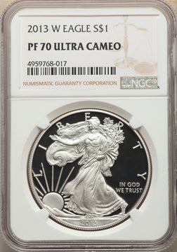2013-W S$1 Silver Eagle NGC MS70