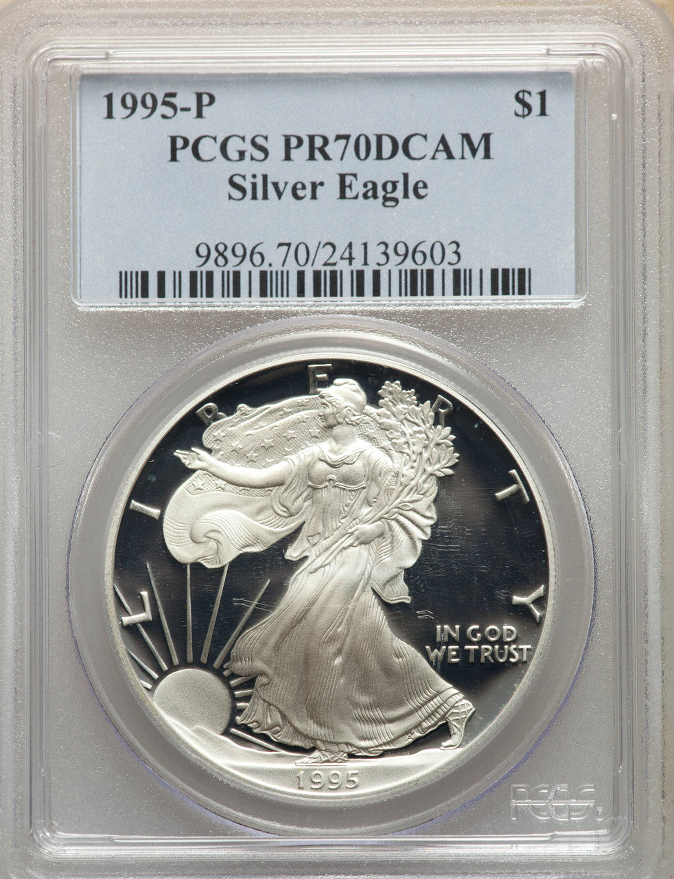 1995-P S$1 Silver Eagle PCGS MS70