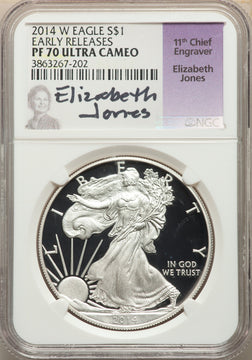 2014-W S$1 Silver Eagle First Strike NGC MS70