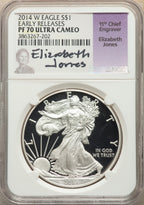 2014-W S$1 Silver Eagle First Strike NGC MS70