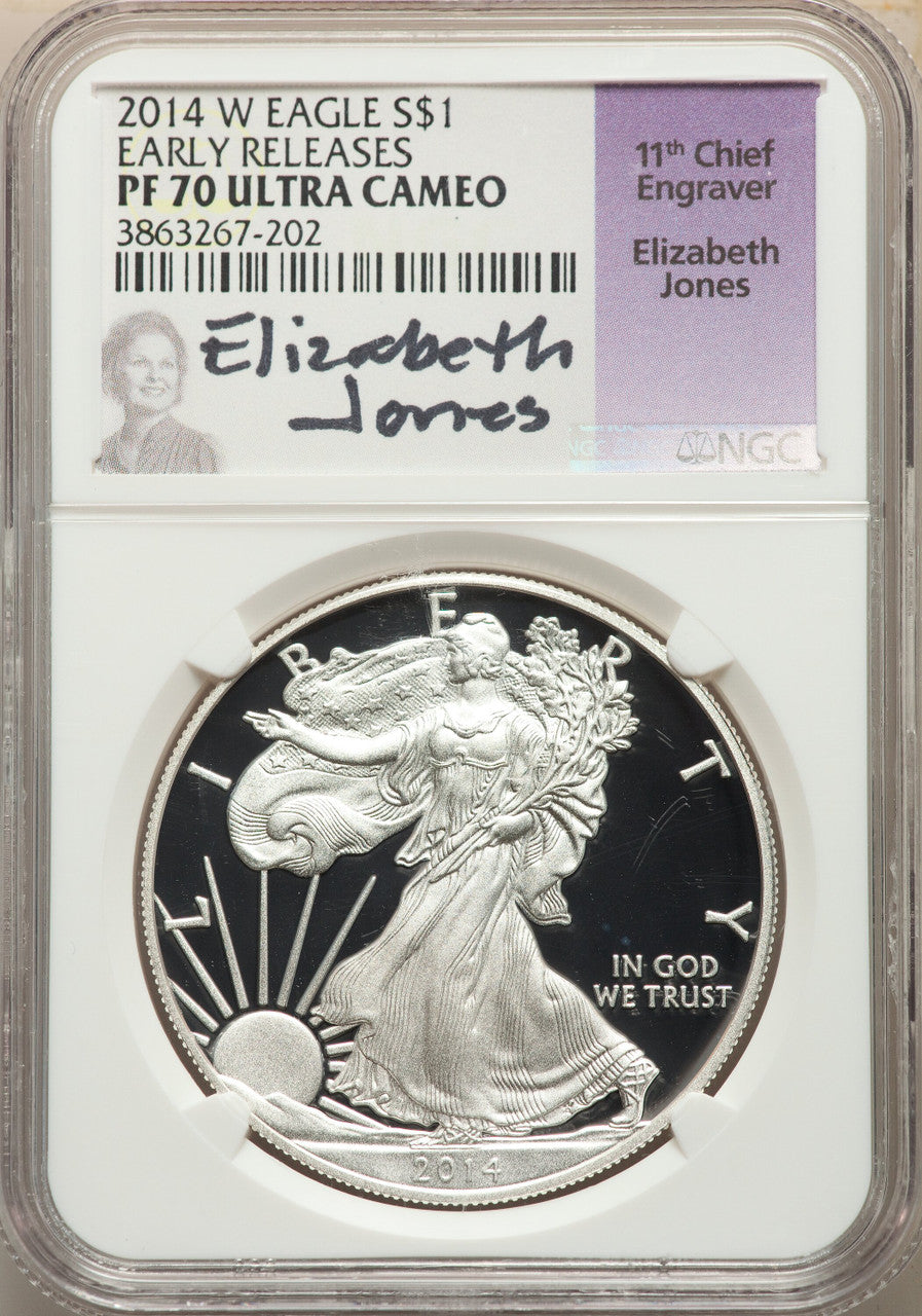 2014-W S$1 Silver Eagle First Strike NGC MS70