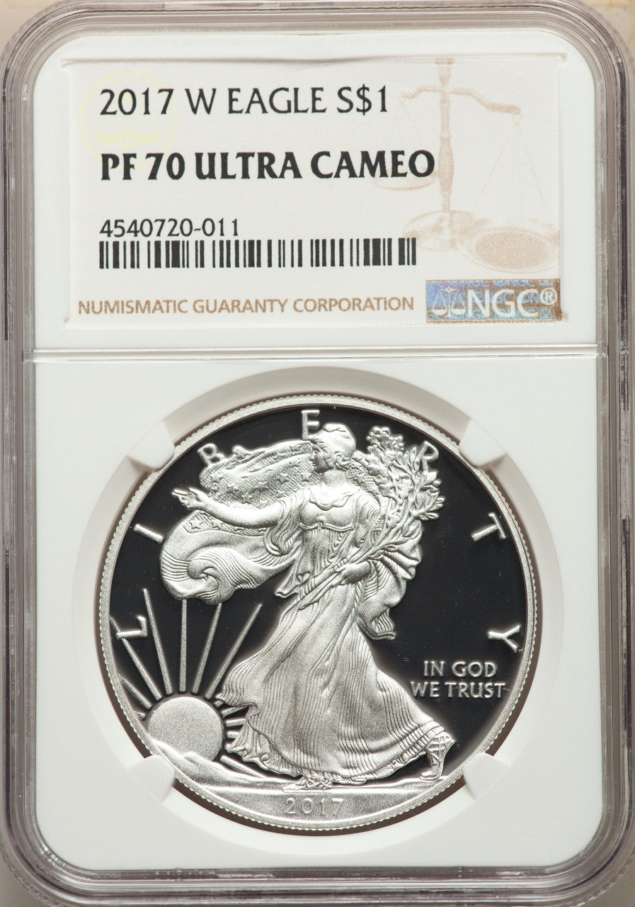 2017-W S$1 Silver Eagle NGC MS70