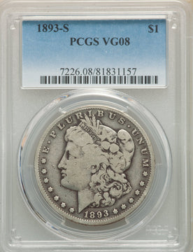 1893-S S$1 Morgan Dollar PCGS VG8