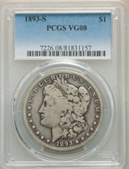 1893-S S$1 Morgan Dollar PCGS VG8