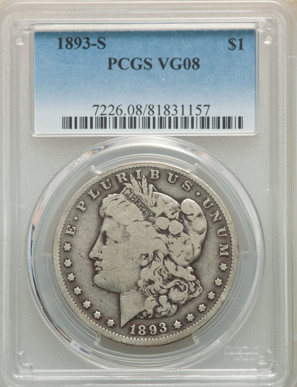 1893-S S$1 Morgan Dollar PCGS VG8
