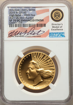 2019-W $100 High Relief Enhanced SP DMPL NGC MS70