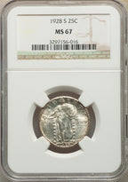 1928-S 25C Standing Liberty Quarter NGC MS67