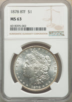 1878 8TF S$1 Morgan Dollar NGC MS63