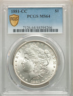 1881-CC S$1 Morgan Dollar PCGS MS64