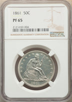 1861 50C Proof Seated Half Dollar NGC PR65