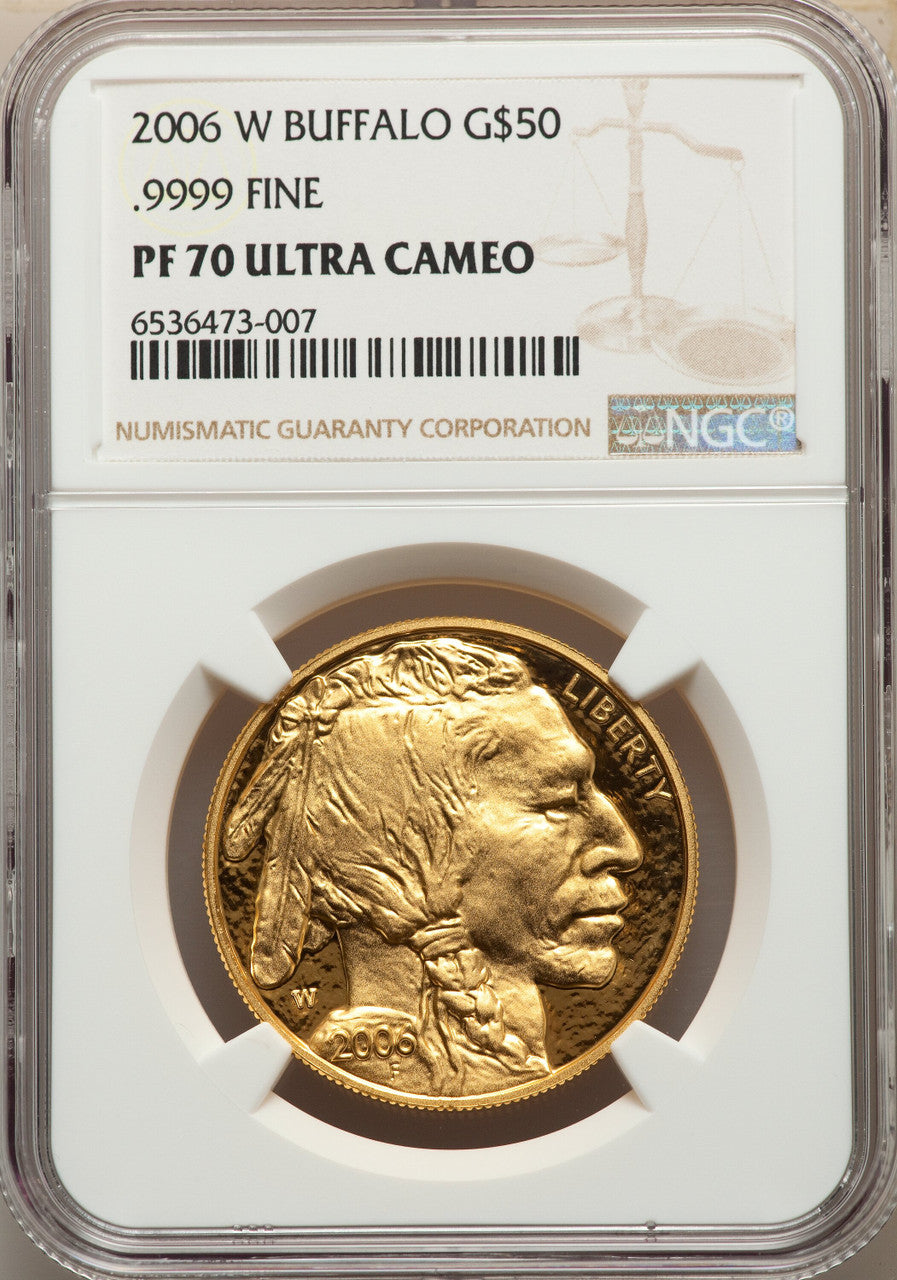 2006-W $50 One-Ounce Gold Buffalo .9999 Fine Gold NGC PF70