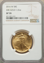 2016-W 50C 24K Gold Half-Ounce SP NGC SP70