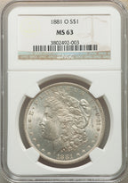 1881-O S$1 Morgan Dollar NGC MS63
