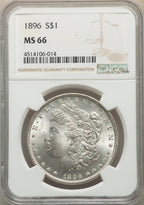 1896 S$1 Morgan Dollar NGC MS66
