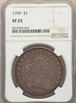 1799 S$1 7x6 Stars Early Dollar NGC VF25