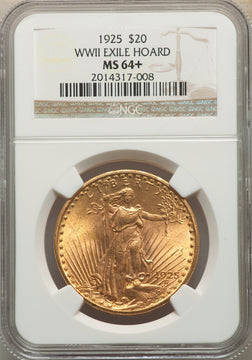 1925 $20 NGC Plus Saint-Gaudens Double Eagle NGC MS64+