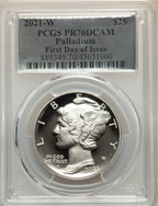 2021-W $25 Palladium FDI PCGS PR70