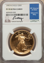 1990-W $50 One-Ounce Gold Eagle NGC PF70