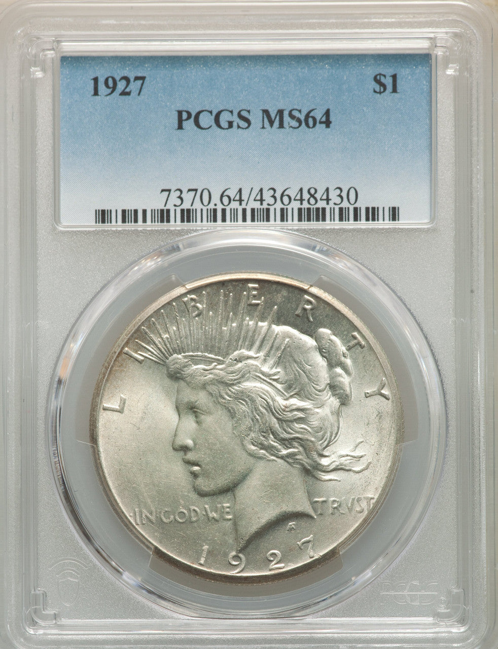1927 S$1 Peace Dollar PCGS MS64