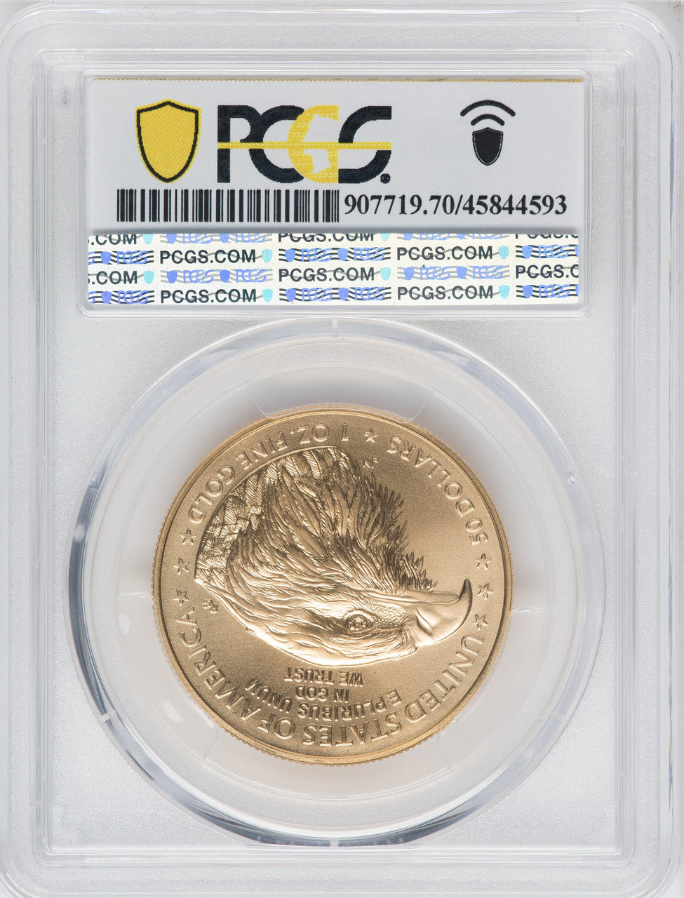 2021 $50 One-Ounce Gold Eagle Type 2 At Dusk & Dawn 35th Anniversary 254th PCGS MS70