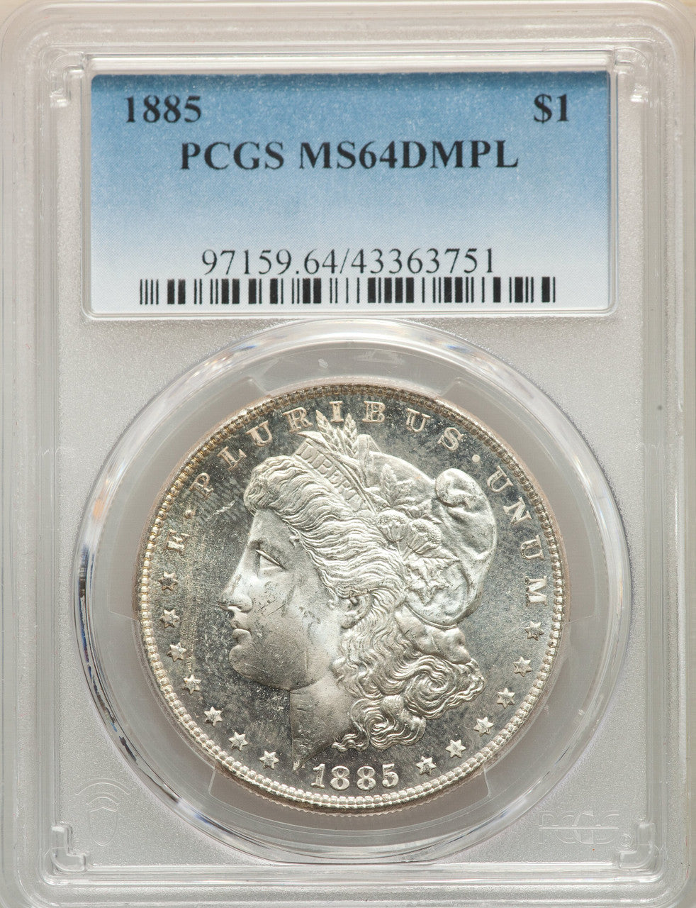 1885 $1 Morgan DMPL Morgan Dollar PCGS MS64