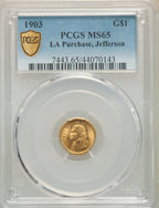 1903 G$1 JEFF Commemorative Gold PCGS MS65